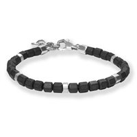 Bracelet Borsari gioielli Man Tibet in Silver Ematite BR-TIBET45
